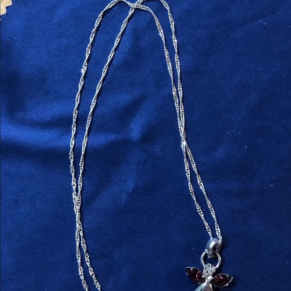 Silvertone Birthstone Locket Necklace “Amethyst” - Picture 2 of 3